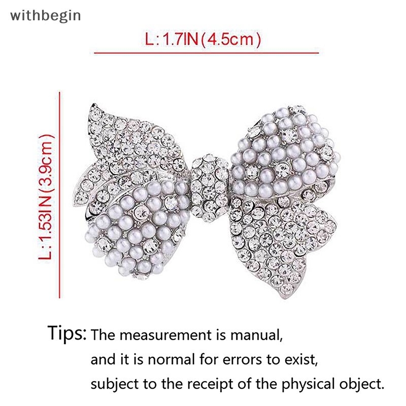 Wuli&amp;amp;Ghim Cài Áo Hình Nơ Đính Ngọc Trai Lấp Lánh Thời Trang Cho Nữ