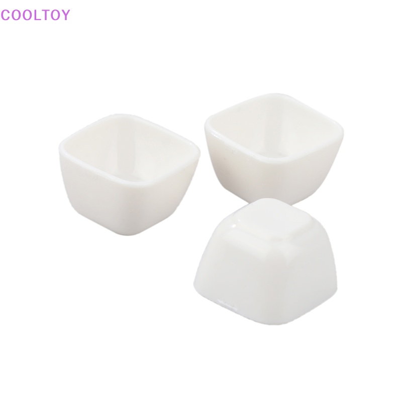 Set 4 Bát Cơm Hình Vuông Mini Tỉ Lệ 1: 12 Dùng Để Trang Trí Nhà Búp Bê