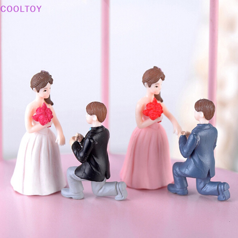 Set 2 Tượng COOLTOY mini Bằng Nhựa resin Trang Trí Tiểu Cảnh / Tiệc Cưới