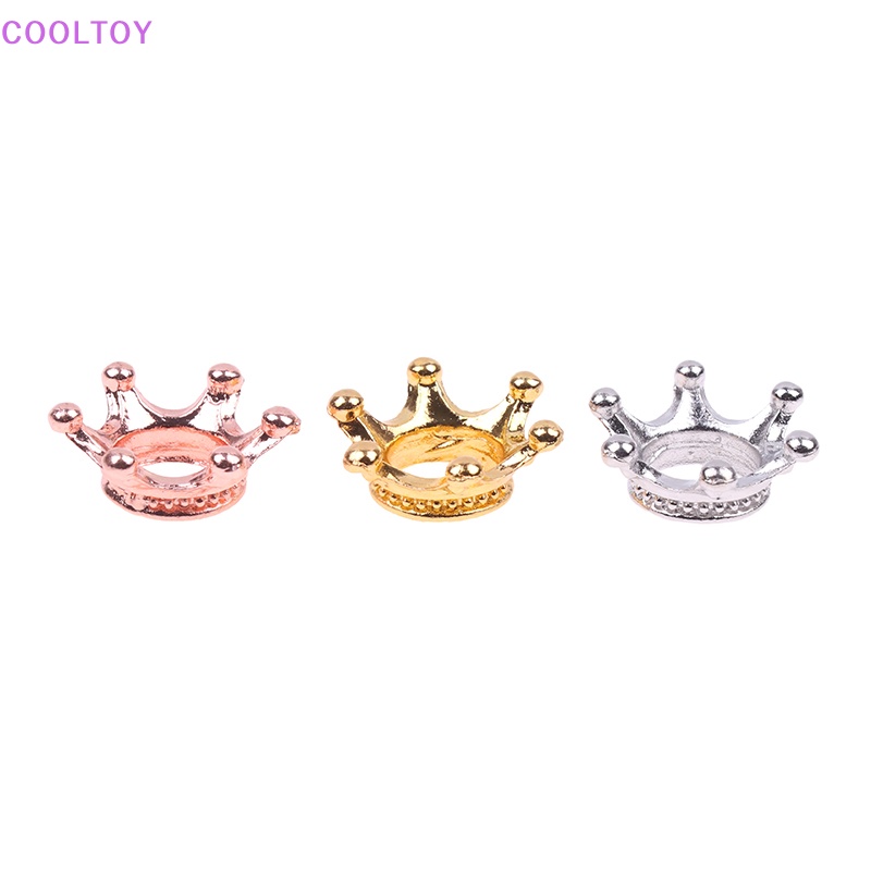 Set 2 Vương Miện Mini Bằng Nhôm Mạ Vàng / Bạc 1: 12 Trang Trí Nhà Búp Bê