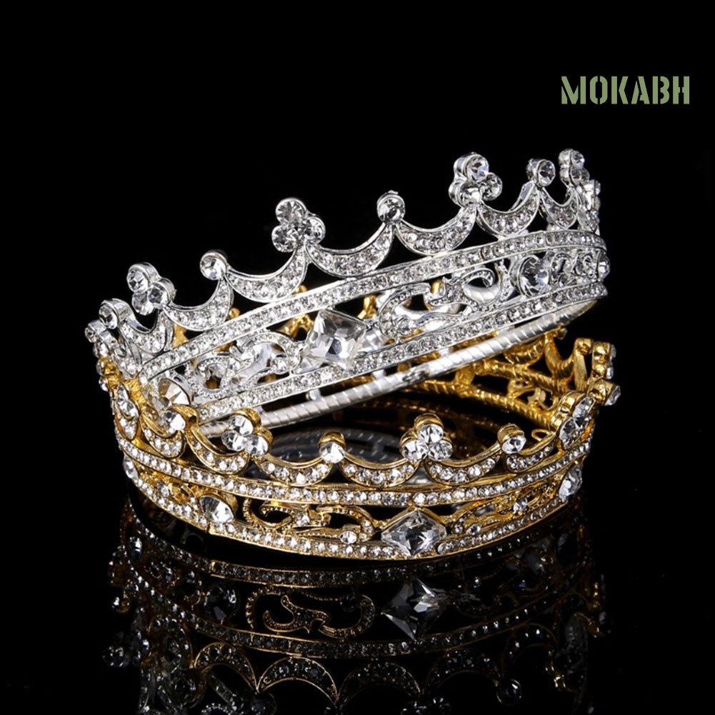 Vương Miện Tròn Đính Đá Toàn Diện Dành Cho Cô Dâu