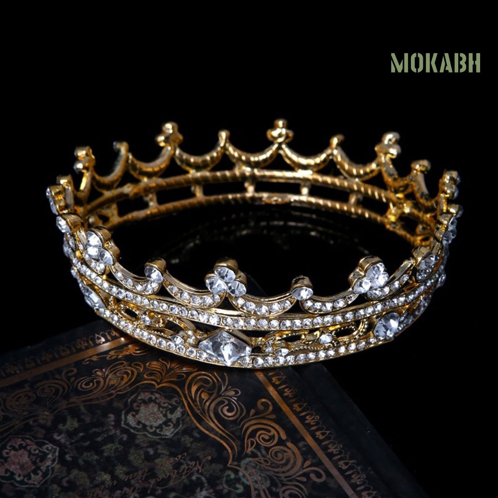 Vương Miện Tròn Đính Đá Toàn Diện Dành Cho Cô Dâu