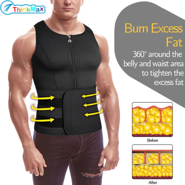 Thinkmax!!Áo Lót Thể Thao Định Hình Cơ Thể Giảm Cân Dành Cho Nam