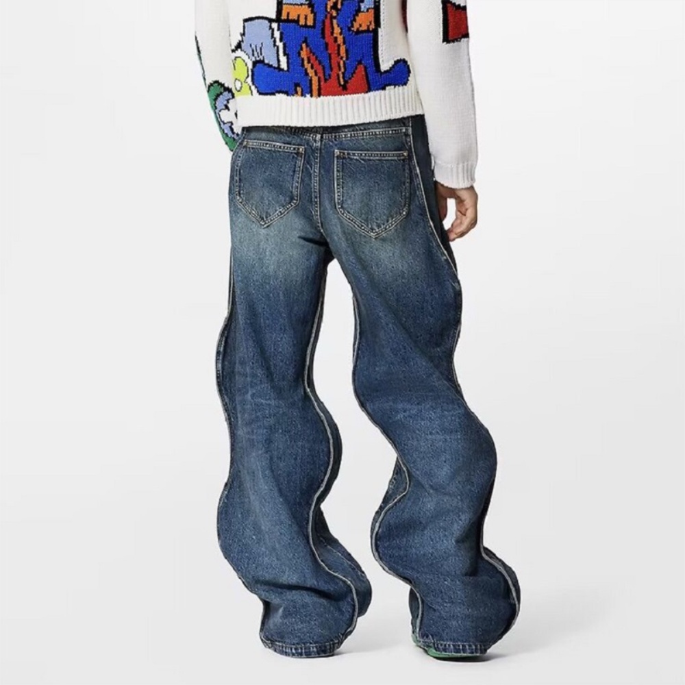 Quần Jean Wang Jiaer Chính Hãng 23ss Show Phong Cách Đường Phố Mới