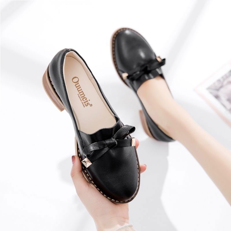 Giày Lười Da Đế Dày Thời Trang Cho Nữ