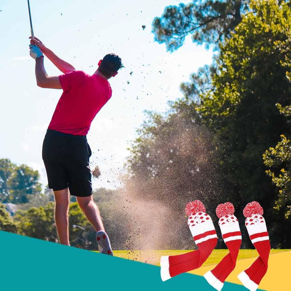 Bộ 3 Vỏ Bọc Đầu Gậy Đánh Golf Làm Bằng Len Kích Thước Nhỏ Gọn Dành Cho 1 / 3 / 5 Clubs