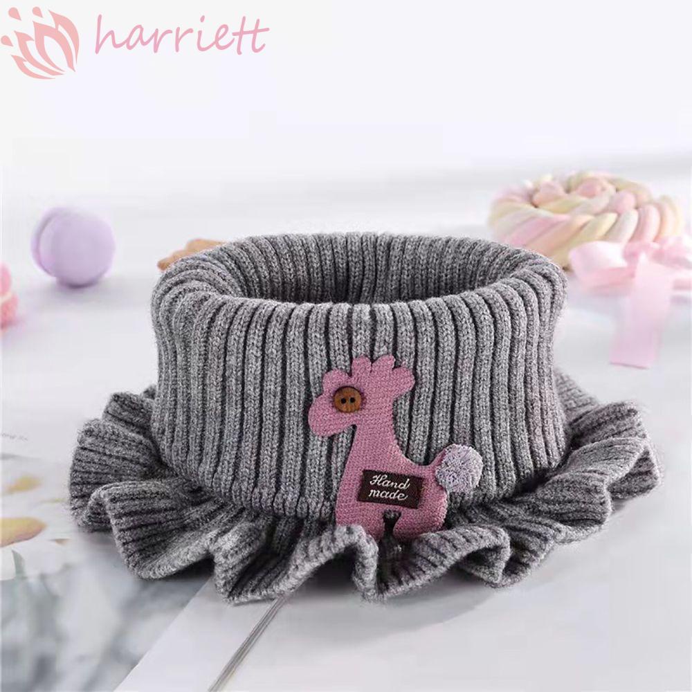 Khăn Choàng Cổ Đan Len Dày Dặn Giữ Ấm Họa Tiết Hoạt Hình Dễ Thương Thời Trang Mùa Đông Cho Bé Gái