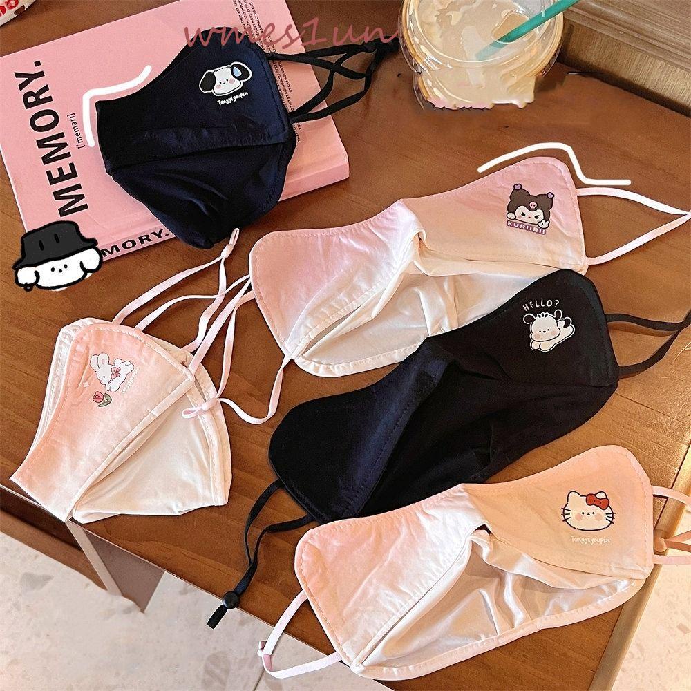 Mặt Nạ Lụa Lạnh WMES15H Bảo Vệ Mắt Chống Tia UV Hình Chú Chó Dễ Thương Cho Nữ