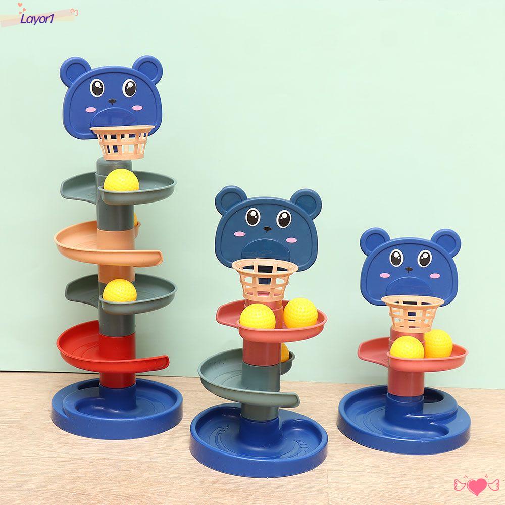 Layor1 Bộ Đồ Chơi Lắp Ráp Đường Ray Giỏ Xoay Giáo Dục Cho Bé