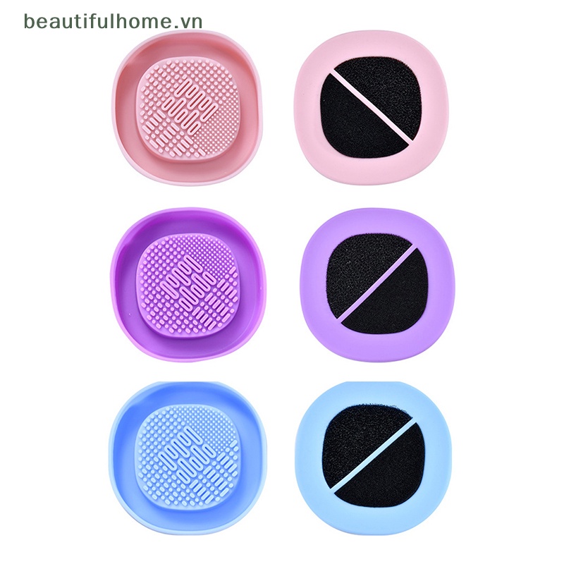 Hộp Vệ Sinh Cọ Trang Điểm Chất Liệu Silicone Tiện Dụng