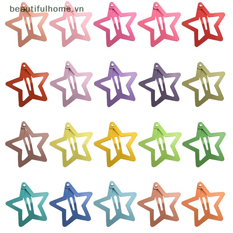 Set 10 Kẹp Tóc Ngôi Sao Bằng Kim Loại Nhiều Màu Dễ Thương Cho Nữ