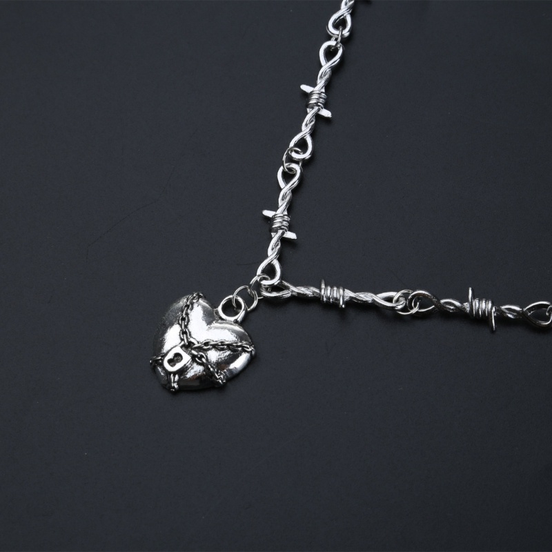 Vòng Cổ Choker Mặt Ổ Khóa Trái Tim Phong Cách Hip Hop