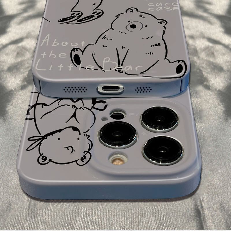 Ốp Điện Thoại Dẻo Họa Tiết Gấu / Ngỗng Phong Cách Graffiti Đơn Giản Chống Sốc Cho Iphone14Pro786In 11 plus 1213