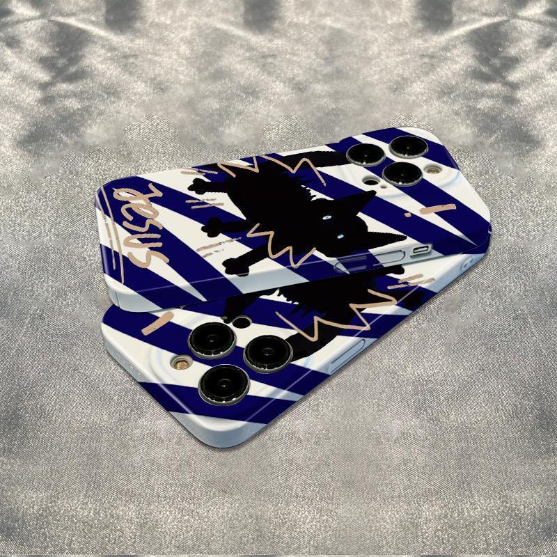 Ốp Điện Thoại Mềm Nền Trắng Xanh Dương Chống Sốc Hình Mèo Đáng Sợ Cho Iphone 12 13 7814pro max 11In