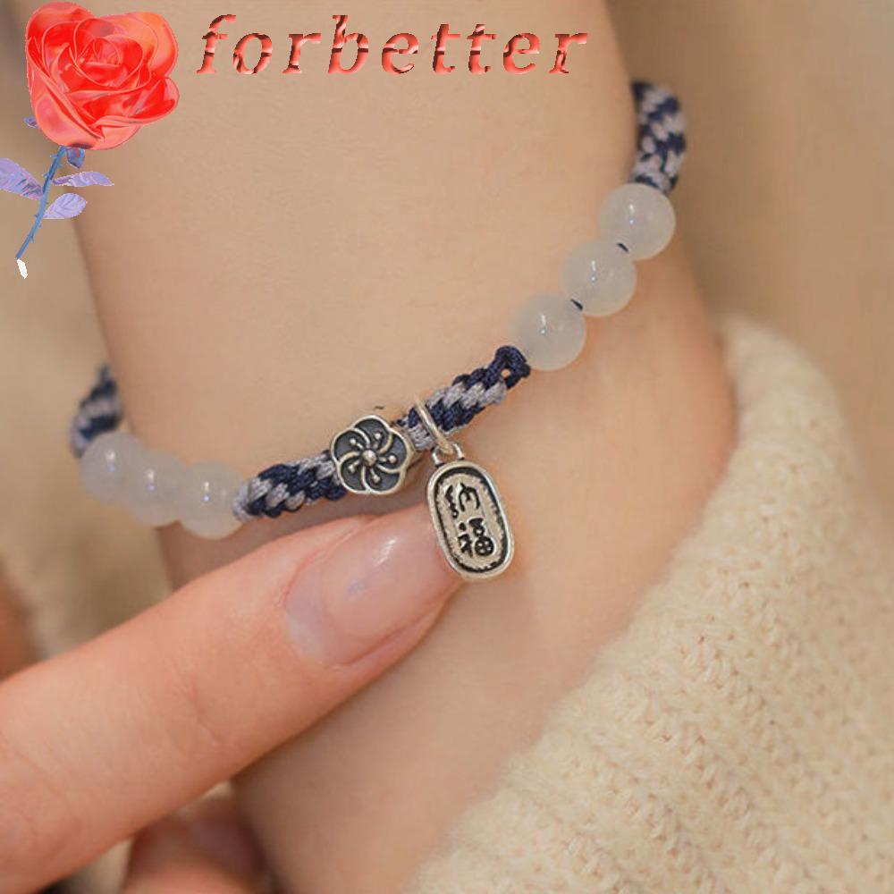 Vòng Tay Dây Bện Đính Hạt May Mắn Phong Cách Retro