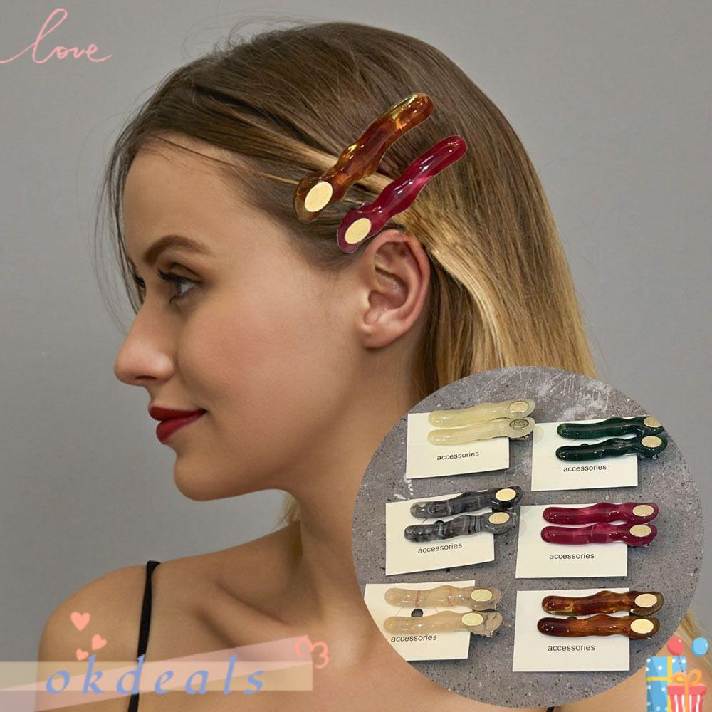 Bộ 4 Kẹp Tóc Đuôi Vịt Màu Hổ Phách Dành Cho Bạn Nữ