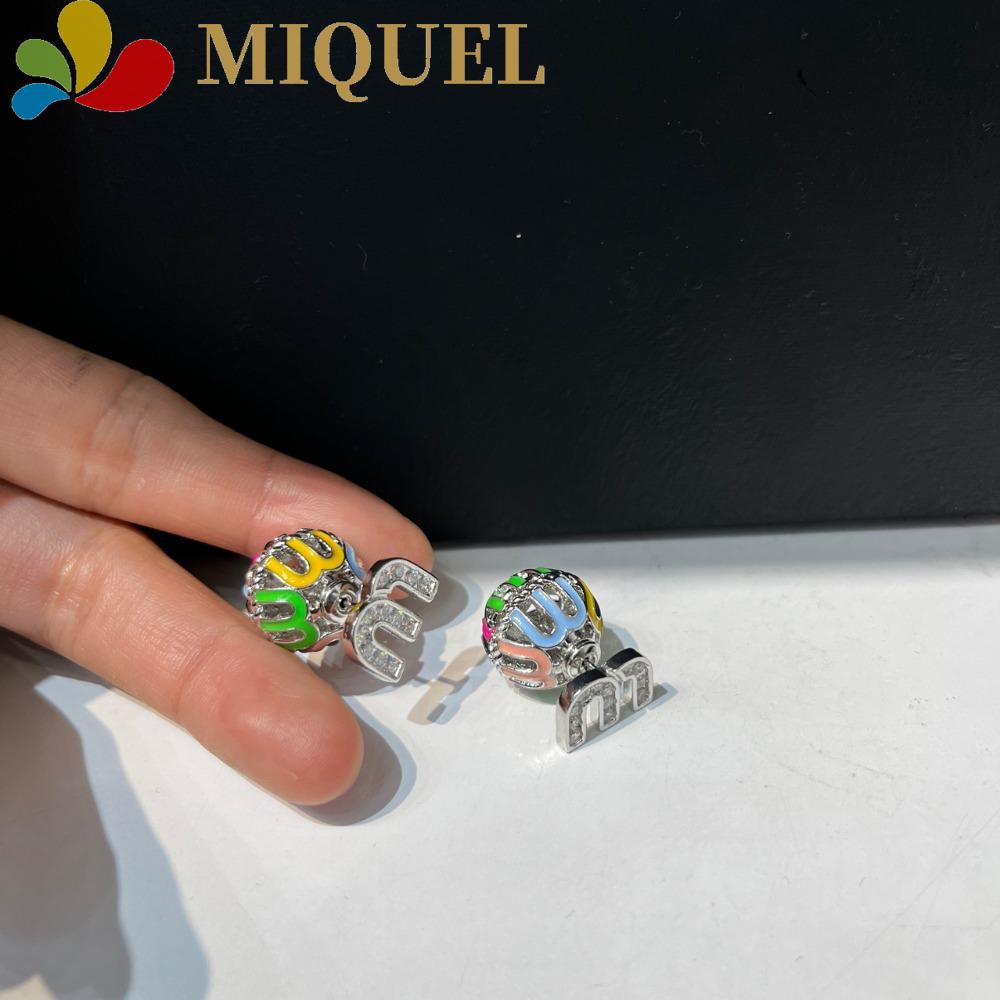 Bông Tai Tròn Nhiều Màu Sắc Thời Trang Bông Tai Hai Cách Đeo Phong Cách Hàn Quốc Cho Nữ