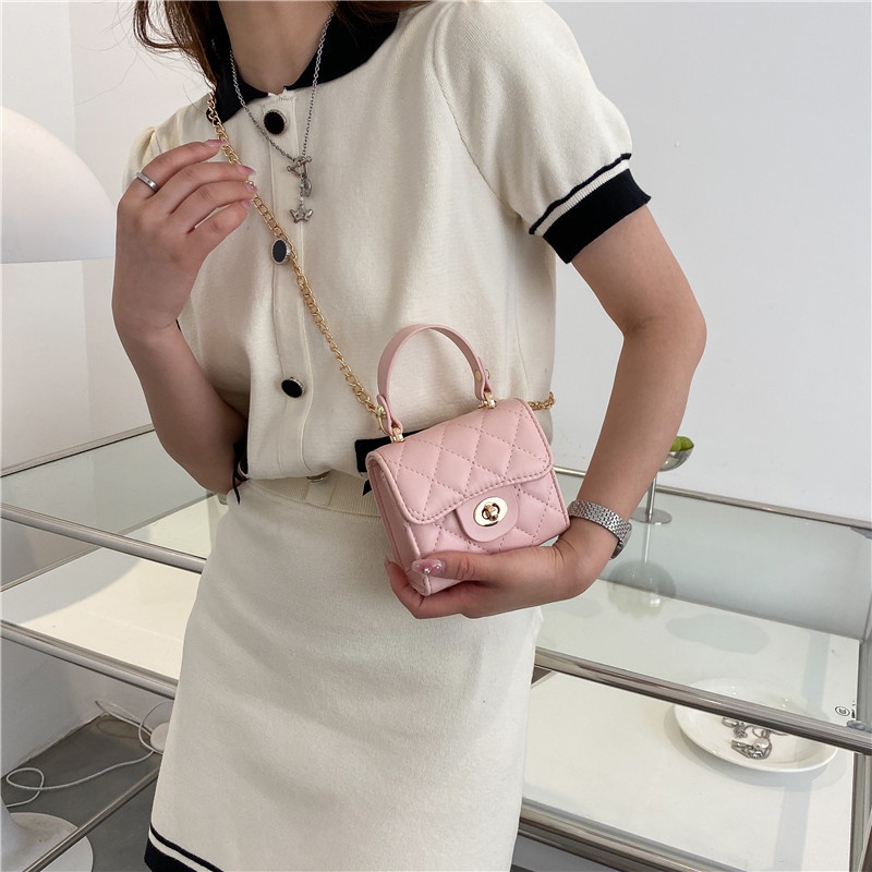 MOUSSON Túi Đeo Chéo Hình Vuông Nhỏ Thêu Họa Tiết Thời Trang Sang Trọng Cho Nữ