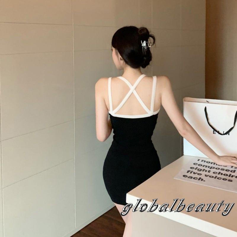 Đầm Mini Hai Dây Hở Lưng Ôm Dáng Thời Trang Mùa Hè Cho Nữ