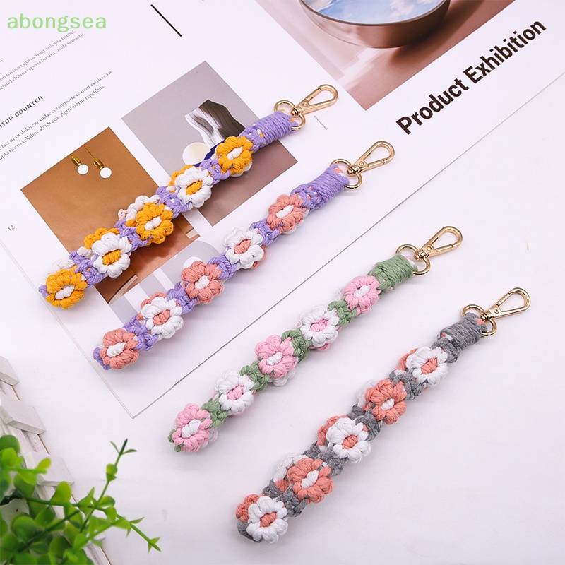 Abongsea Vòng Đeo Tay / Móc Chìa Khóa / Dây Móc Khóa Hình Hoa Cúc Phong Cách Bohemian Sáng Tạo