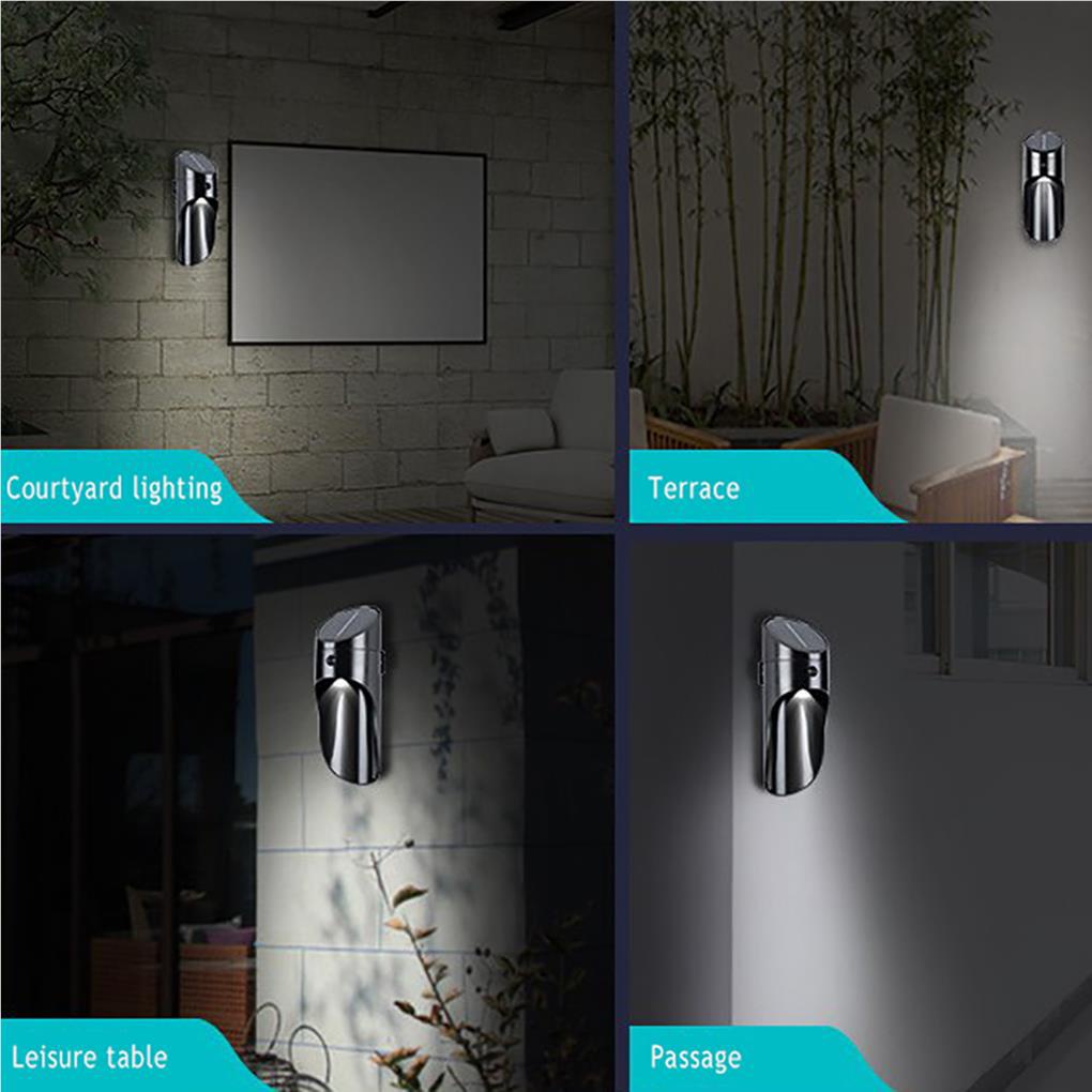 đèn led trang trí năng lượng mặt trời Đèn Năng Lượng Mặt Trời Không Dây Cảm Ứng Thời Tiết Gắn Tường Ngoài Trời