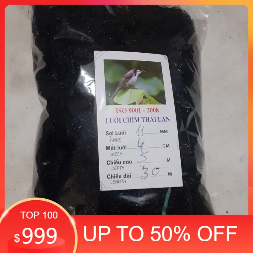 Lưới Bẫy Chim Chào Mào, Họa Mi, Sẻ mắt 4cm Cao 5m , Độ Dài Từ 10m-50ưới 	Chim Thái Lm,	 L	an