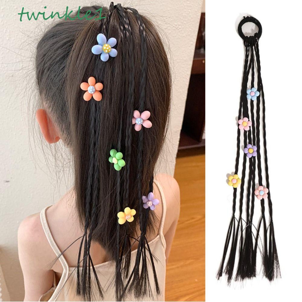 Tóc Giả Thắt Bím Co Giãn Bằng Sợi Tổng Hợp Kháng Nhiệt Dễ Thương Cho Bé Gái