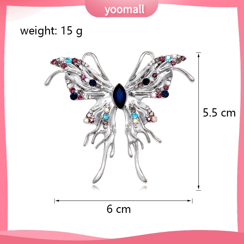 [YM] Trâm Cài Áo Đính Đá Hình Bướm Chất Lượng Cao Cá Tính Dễ Phối Đồ