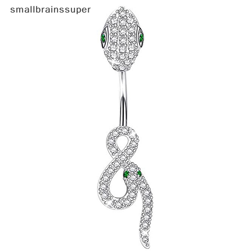 Khuyên Rốn Chất Liệu Thép Không Gỉ Hình Rắn Đính Đá Zircon Thời Trang Cho Nữ
