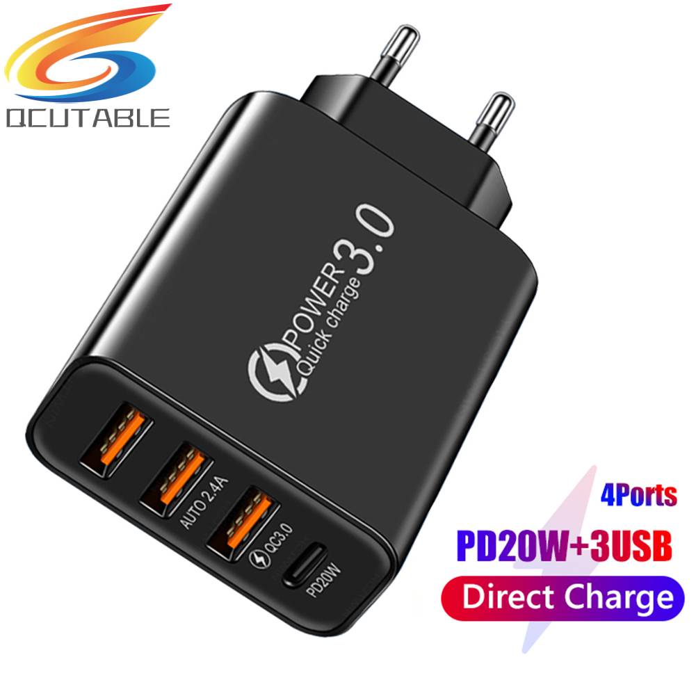 Bộ Chuyển Đổi Sạc Điện Thoại 3 Cổng USB + PD20W Type-C