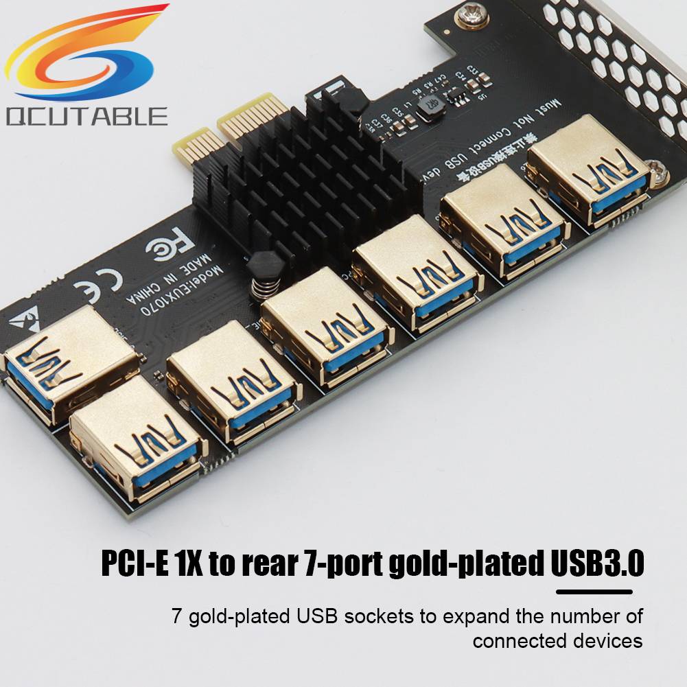 Card Mở Rộng PCI-E 1x 1 Sang 7 Kèm Cáp USB 3.0