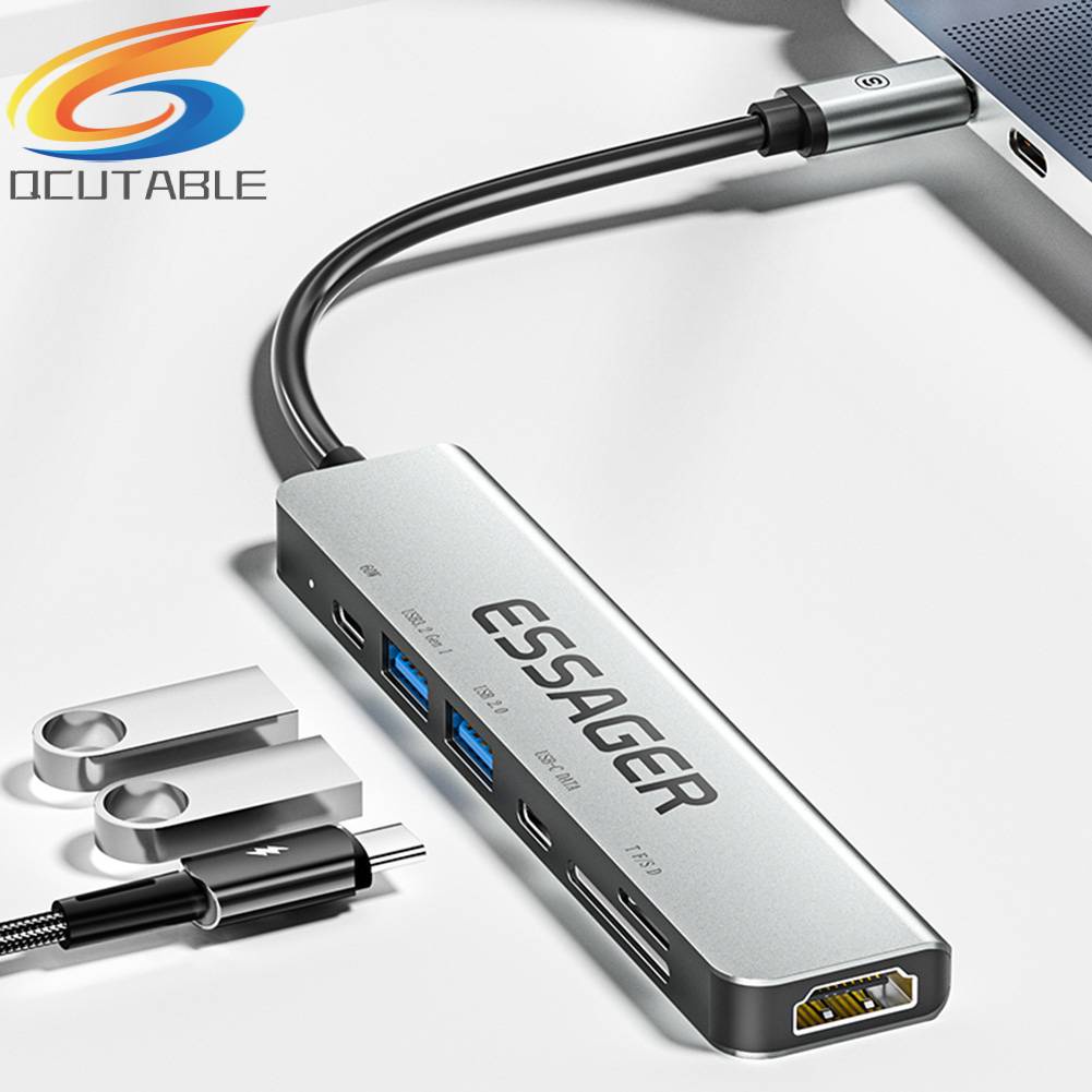 Bộ Chia Cổng USB Type-C HDMI 7 Trong 1 Hỗ Trợ PD60W