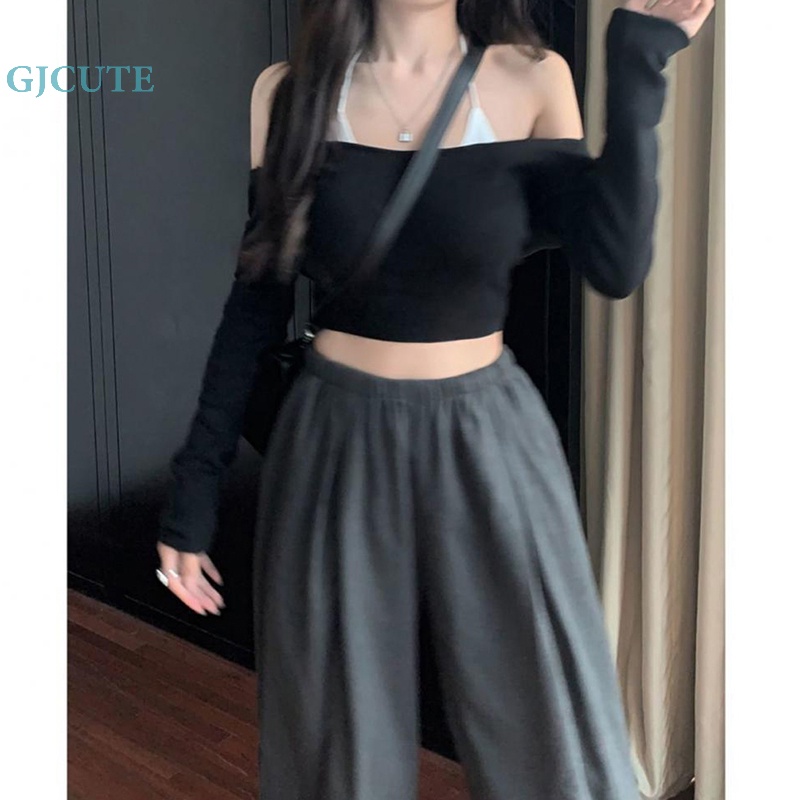 Quần Kaki Ống Rộng Phong Cách Languid Thời Trang Xuân Thu Cho Nữ