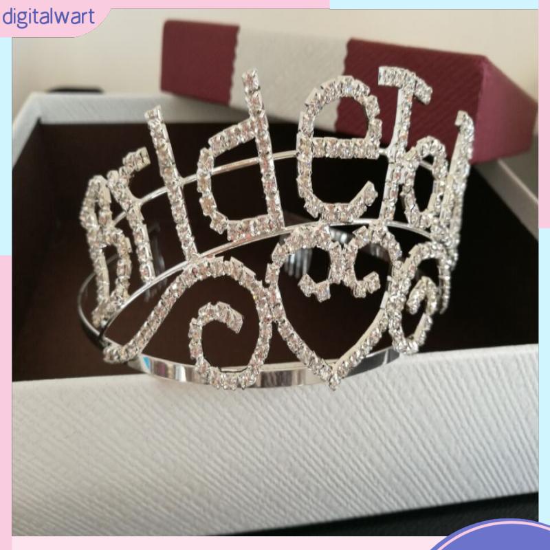 Băng Đô Vương Miện Cô Dâu Đính Pha Lê In Chữ Bride tobe