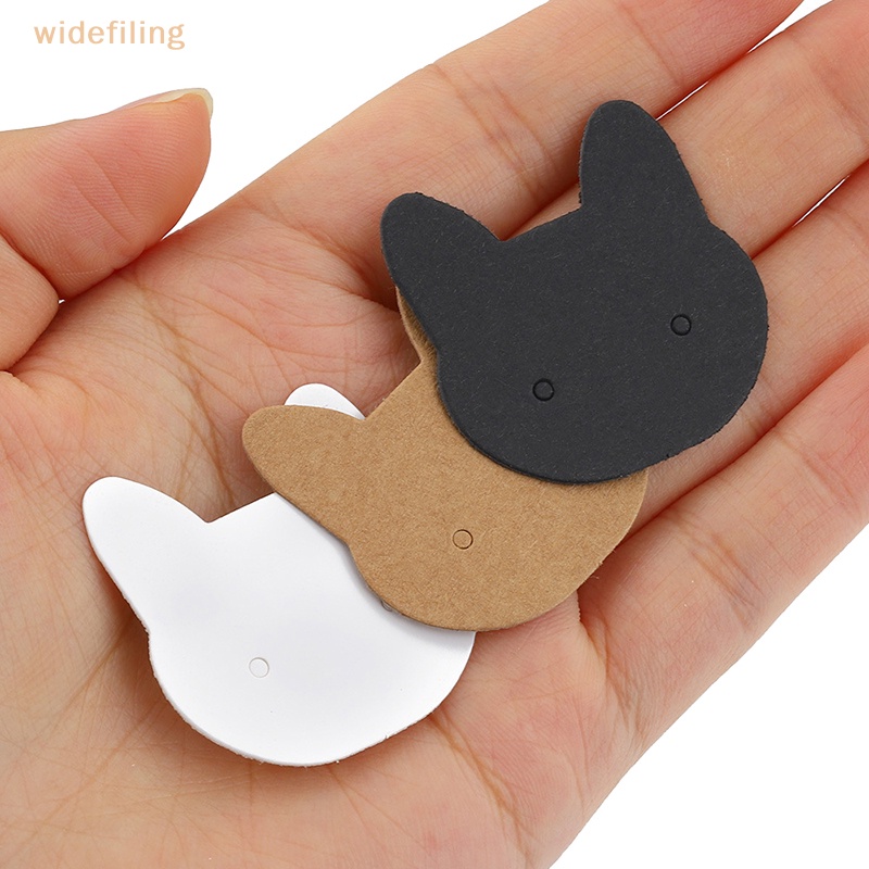 Set 100 Thẻ Giấy Các Tông Hình Mèo Dùng Để Trưng Bày Bông Tai / Vòng cổ DIY