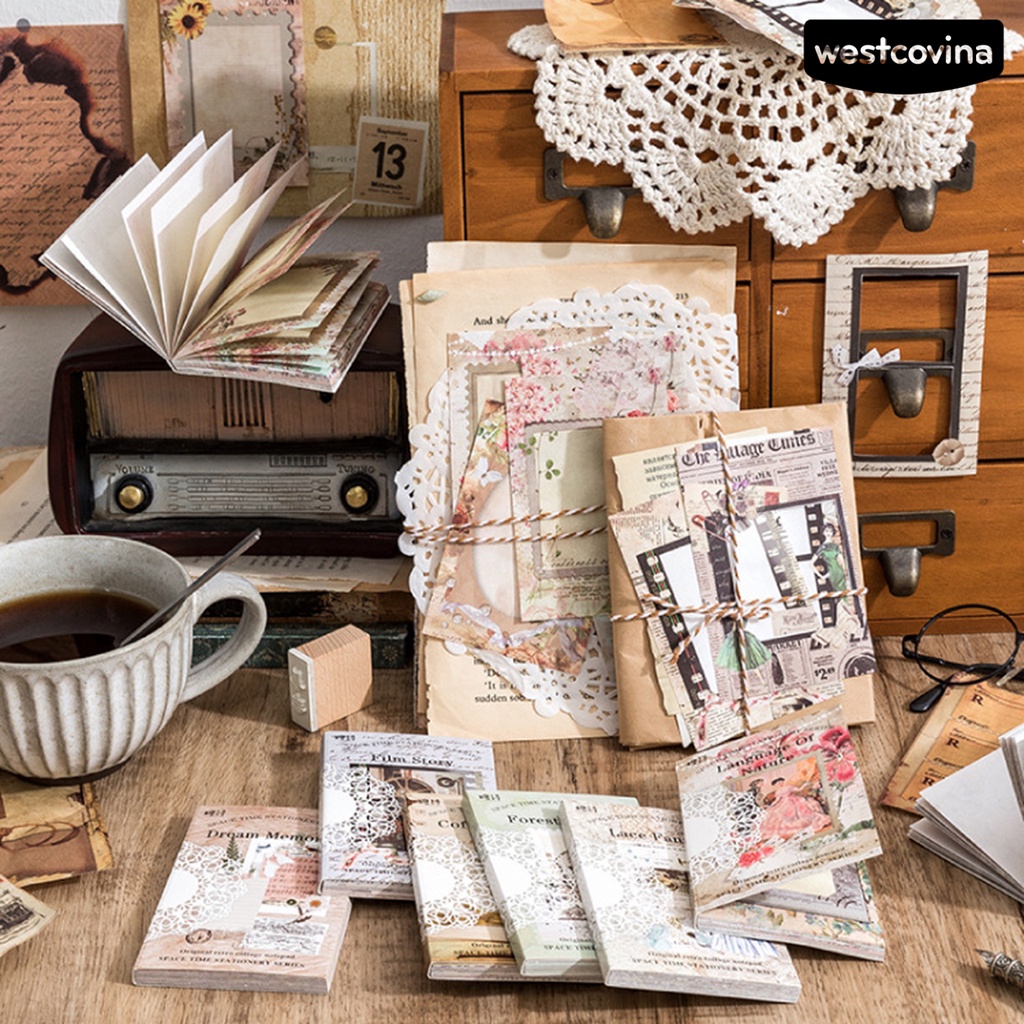 [WSTN] [WSTN]✎Bộ 60 Tấm Giấy Ghi Chú Chống Rách Phong Cách Vintage