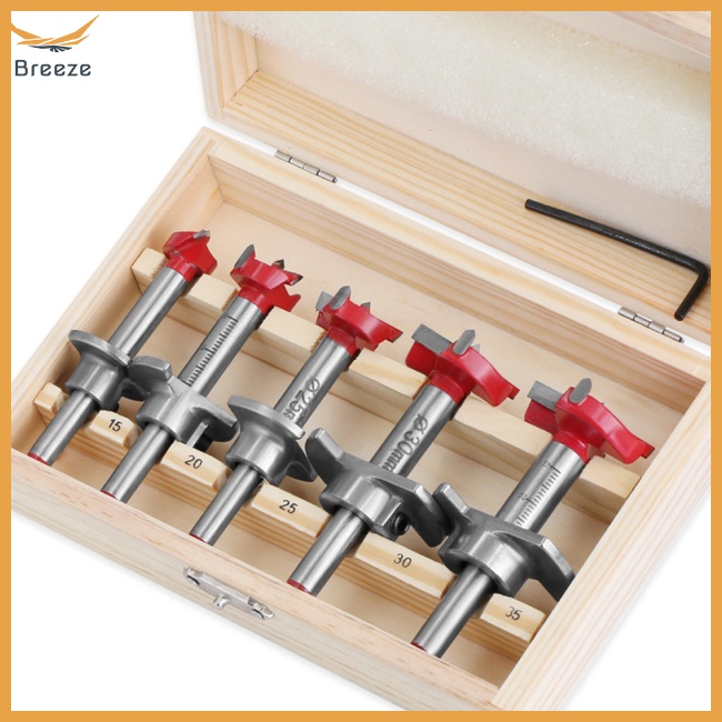 Bộ 5 Mũi Khoan Định Vị 15-35mm Độ Bền Cao Chuyên Dụng Làm Mộc