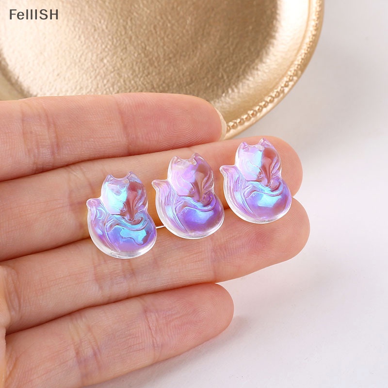 Set 10 Mặt Vòng cổ Thủy Tinh Hình Cáo Dễ Thương Sáng Tạo DIY 439br