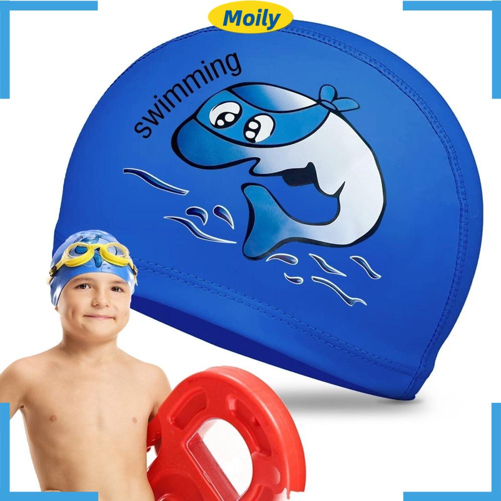 Mũ Bơi Silicon Bảo Vệ Tai Chống Thấm Nước Họa Tiết Hoạt Hình Cho Bé