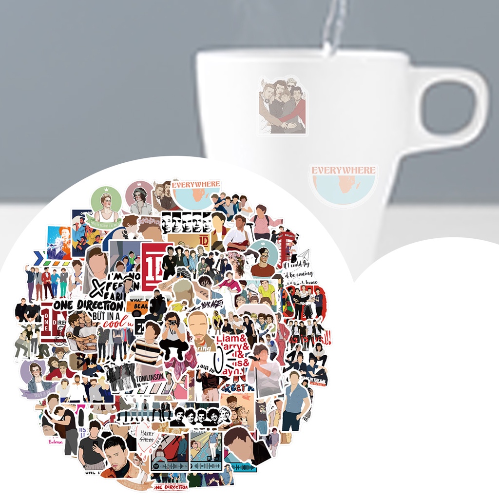 Set 100 Miếng Dán PVC Họa Tiết Hoạt Hình Dễ Thương Trang Trí Ván Trượt