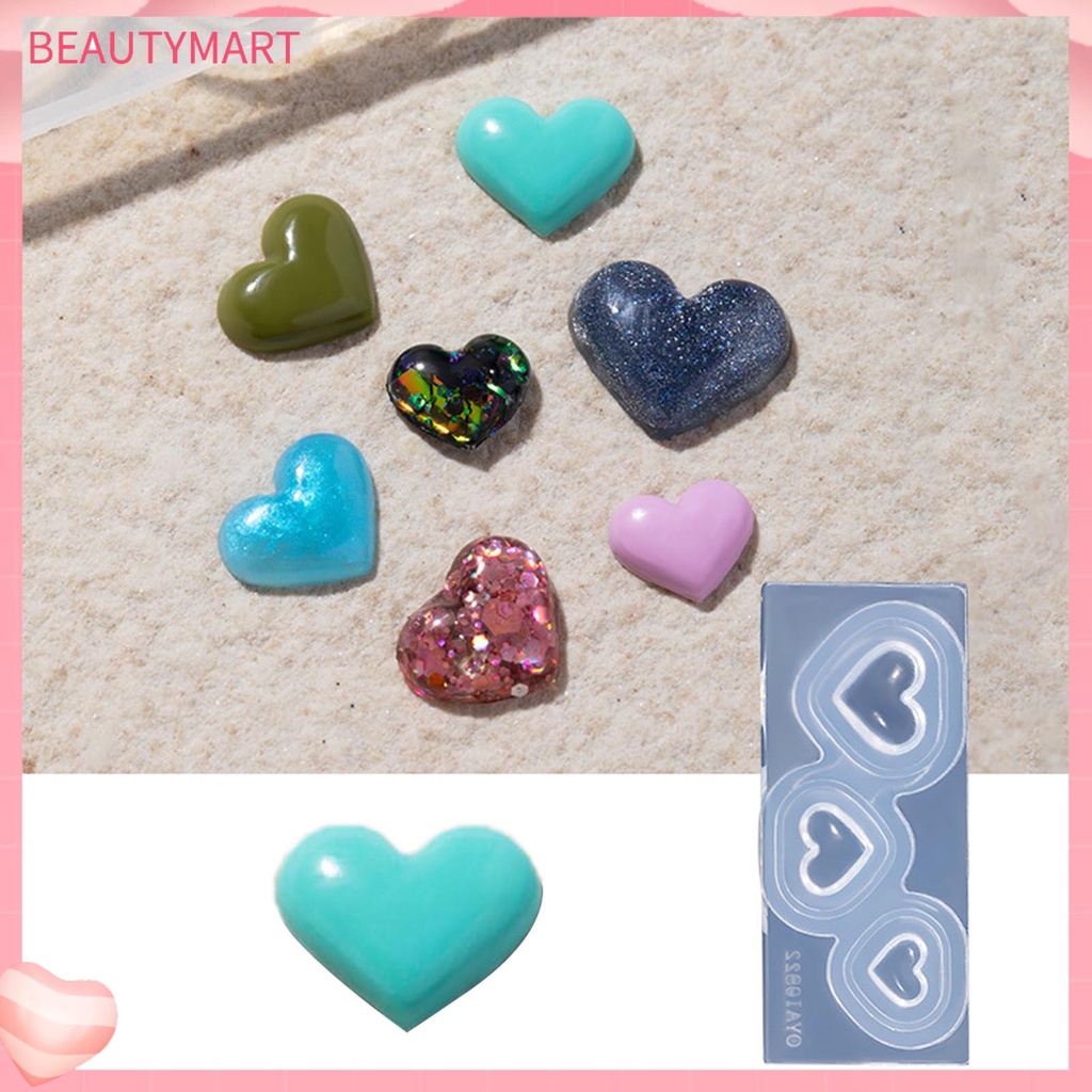 1 Bộ Khuôn Làm Móng Bằng Silicon Siêu Mềm Tái Sử Dụng Linh Hoạt Hình Trái Tim Dễ Dàng Tẩy Rửa