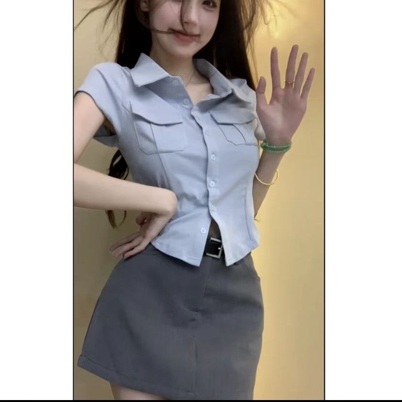 Set Áo Váy Ngắn Màu Trơn Gợi Cảm Thời Trang Mùa Hè Cho Nữ