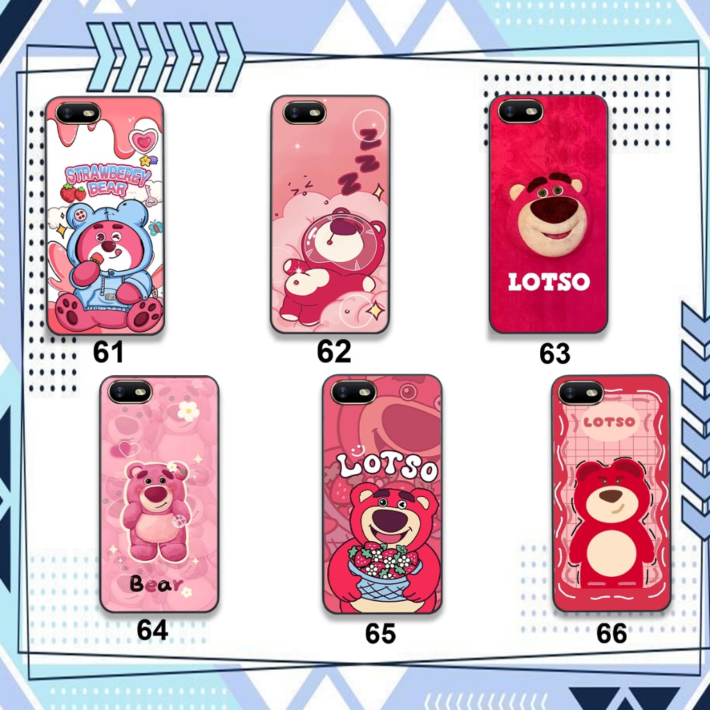 Ốp Oppo A3S / A1k / Realme C2 in hình gấu dâu bae lotso hồng cute dễ thương đẹp hot trend