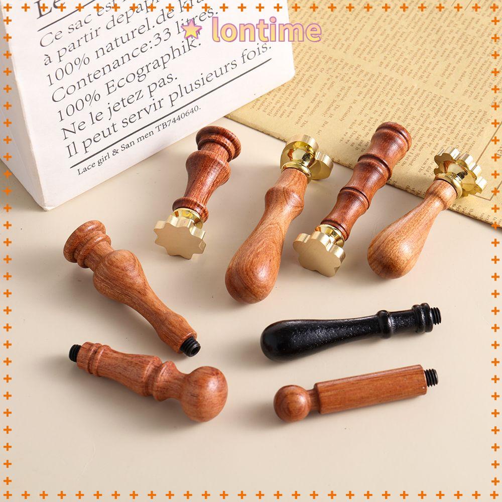 LONTIME Con Dấu Đóng Sáp Niêm Phong Thủ Công Tay Cầm Bằng Gỗ DIY