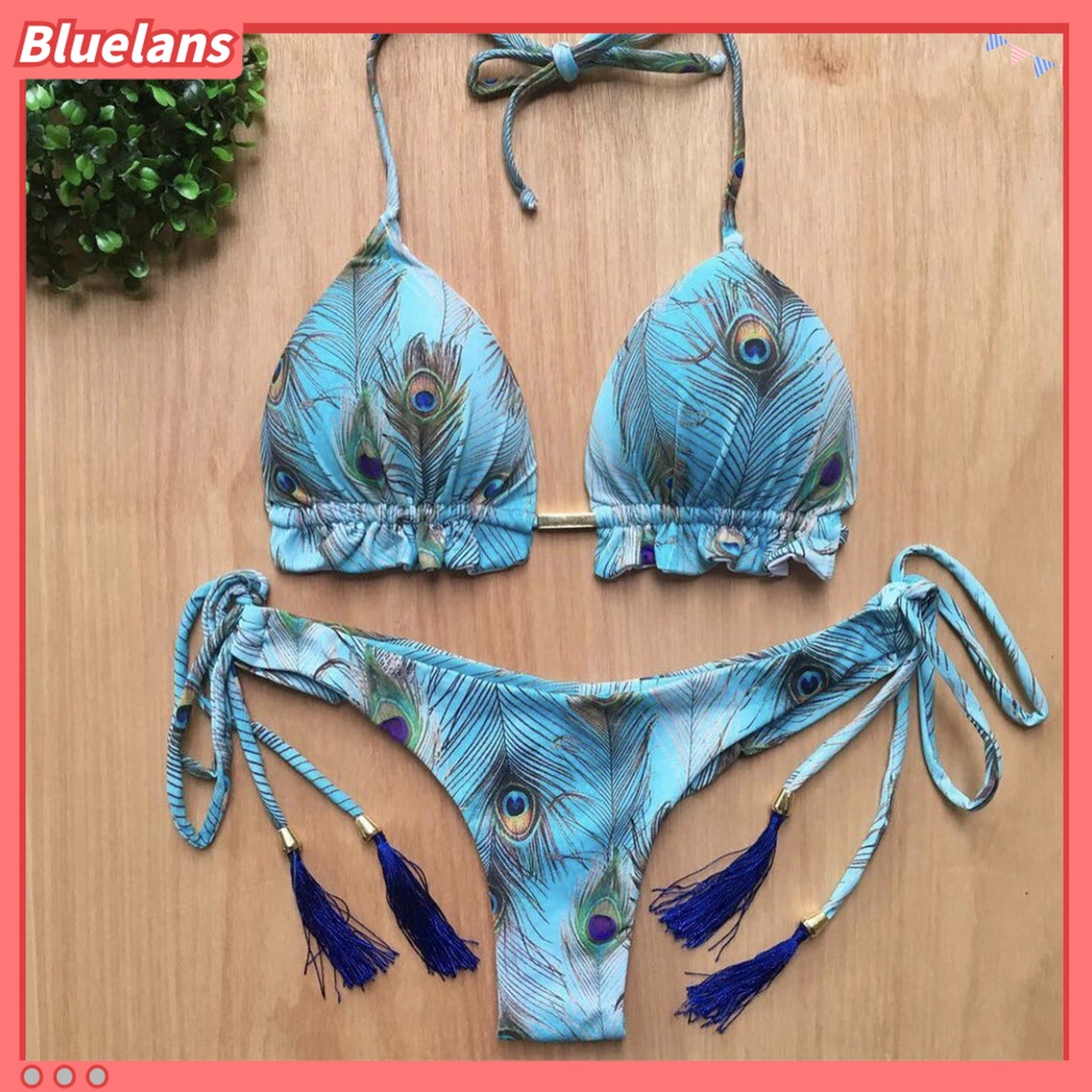 Bộ Đồ Bơi Bikini Hai Mảnh Họa Tiết Hoa Có Đệm Nâng Ngực Cho Nữ