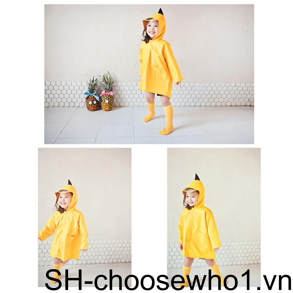 Áo Mưa Có Mũ Trùm Chống Thấm Nước Họa Tiết Hoạt Hình Dễ Thương Cho Bé