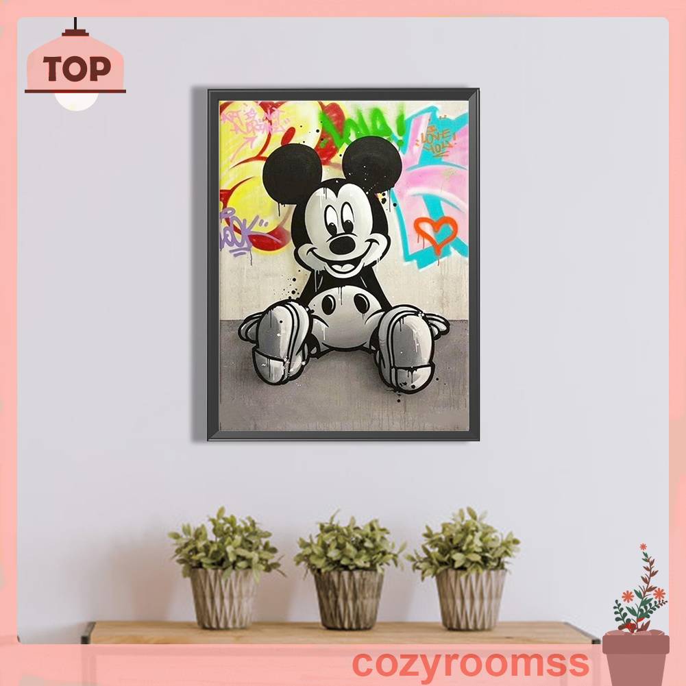 Tranh Đính Đá Kim Cương Toàn Bộ 5D DIY Hình Vẽ Mickey