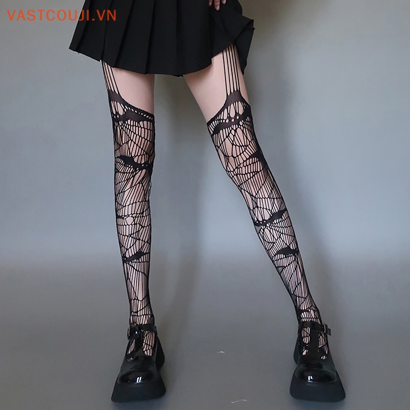 Quần Tất Lưới Rỗng Nhiều Màu Sắc Gợi Cảm Phong Cách Punk VASTJI Ngọt Ngào Cho Nữ