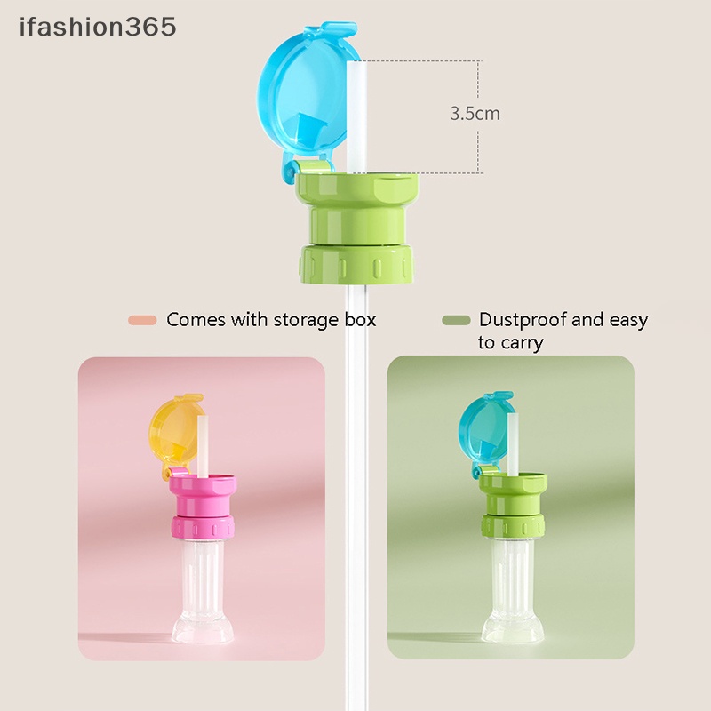 Nắp Đậy Bình Nước Bằng Silicon Có Ống Hút 2 Trong 1 Chống Bụi ifashion365