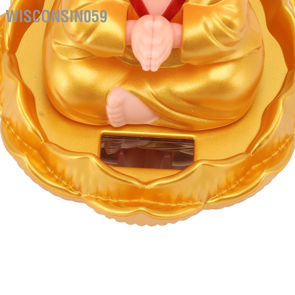 Wisconsin059 Nhà Sư Nhỏ Đồ Trang Trí Dễ Thương Nội Thất Ô Tô Màn Hình Cảm Biến Năng Lượng Ánh Sáng Cho Bảng Điều Khiển Xe